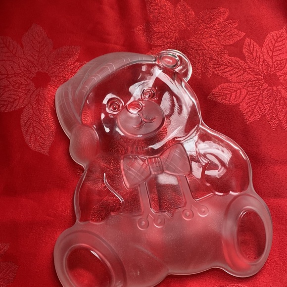 Vintage Mikasa Crystal Christmas Teddy Bear platter - Picture 6 of 8